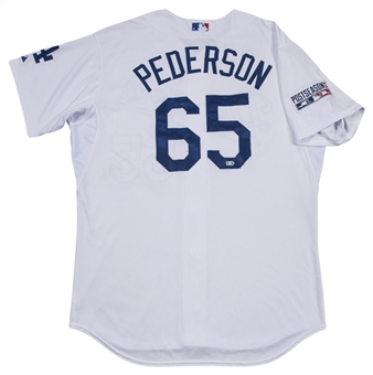 2014 Joc Pederson Game Issued Los Angeles Dodgers Home Postseason Jersey (MLB Authenticated)